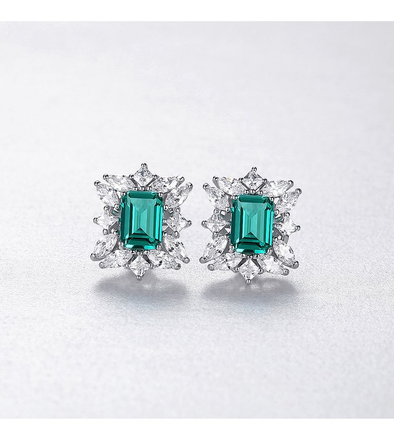 Trend Sterling Sier Green Topaz Stud Earrings For Women Unusual Cubic Zircon Wedding Bridal Fine_voghion.com