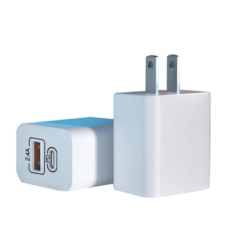 syct 18WPD Charger PD+USB2.4A US/EU Plug Compatible With Iphone Type-C Smart Fast Charging Adapter_voghion.com