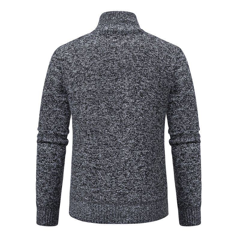 Herren-Strickpullover mit Fleecefutter – Slim-Fit-Pullover mit Stehkragen für Wärme im Winter_voghion.com