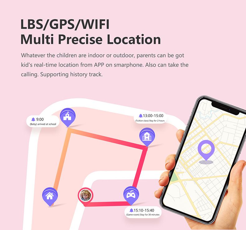 LT214G Barnesmartklokke GPS-posisjonering videosamtale IP67 vanntett telefon_voghion.com