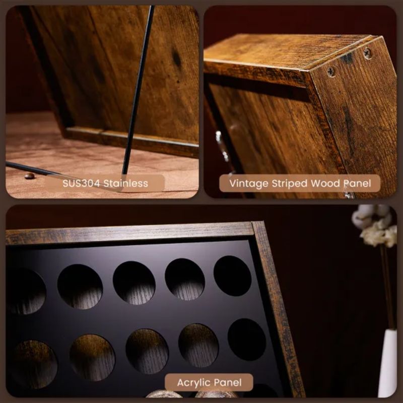 Porta tazze e 25 cialde di caffè per tazza, contenitore in legno K, contiene cialde K, caffè, in legno, porta K, in acrilico, porta Kcup_voghion.com