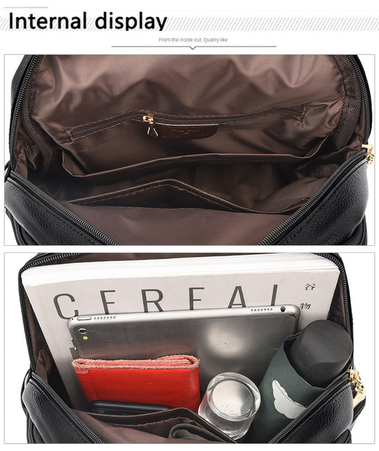 Women Large Capacity Backpack Purses High Quality Leather Female Vintage Bag School Bags Travel Bagpack Ladies Bookbag Rucksack_voghion.com