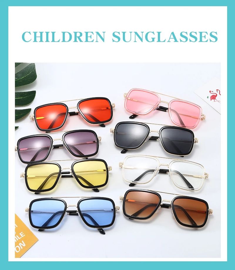 Fashion Fashion Glasses Tony Stark Children Fashion Girls Kids Sunglasses Shades 5-12 years old_voghion.com
