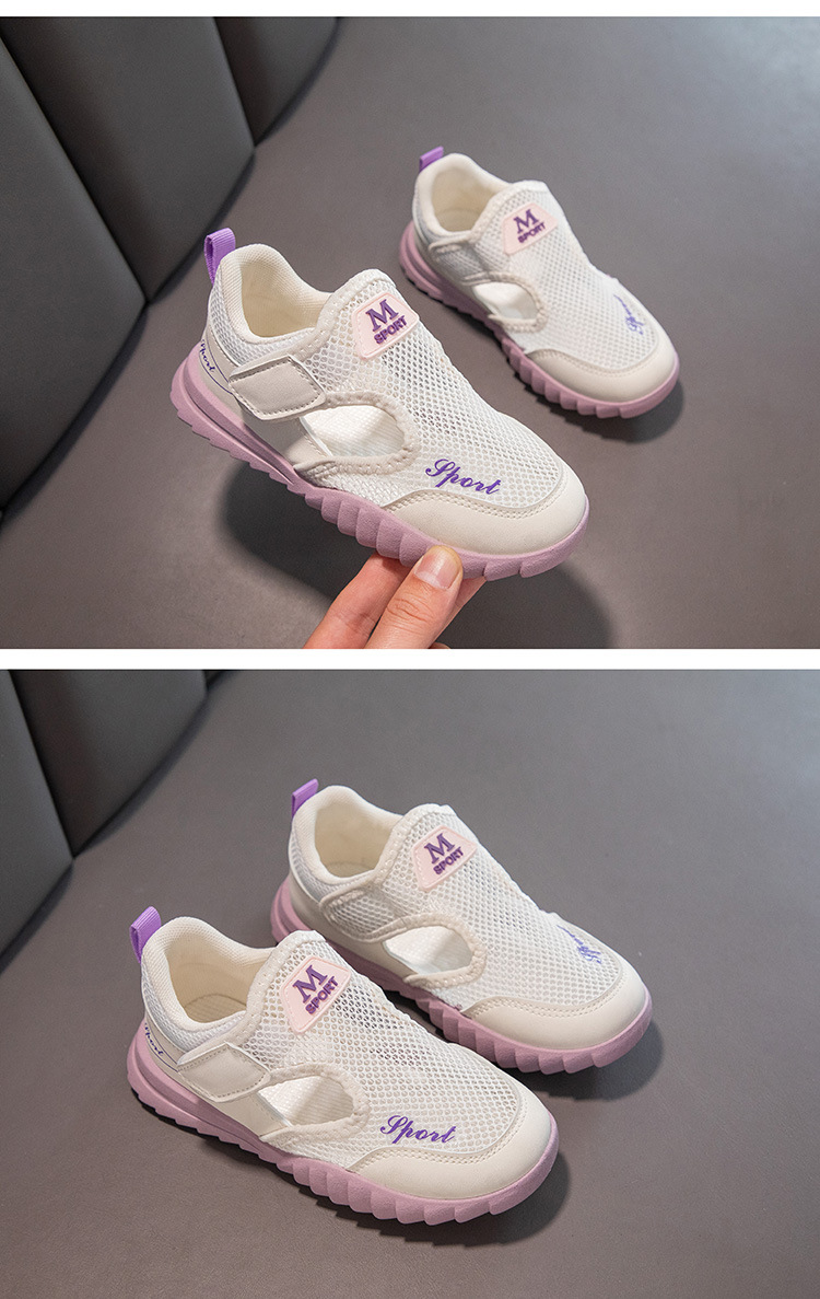 Sandali per bambini Nuova mesh traspirante Suola morbida Scarpe da basket per studenti da ragazzo da spiaggia Edizione coreana per il tempo libero_voghion.com