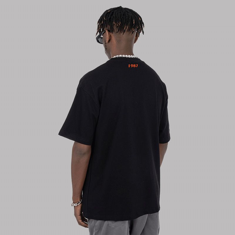 Men's Clothing 1987 Digital T Shirt Black Oversize Breathable Short Sleeves Men's Summer_voghion.com