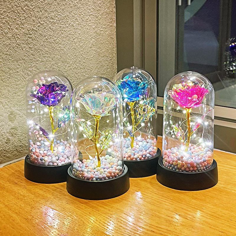 Bouquet artificiel de roses créatives, décoration de fleurs éternelles, ornement pour la Saint-Valentin, marché nocturne, étal de parc_voghion.com