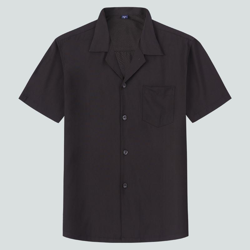 CT Dongyu Men's Spring Summer High-end Men Loose Solid Color Casual Turn-down Collar Short Sleeve Shirt_voghion.com