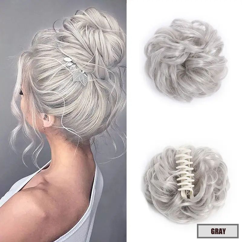 Extension per capelli e parrucche Parrucca anello copricapo clip chignon bocciolo di fiore testa palla 15cm45g chignon anello capelli spettinati_voghion.com