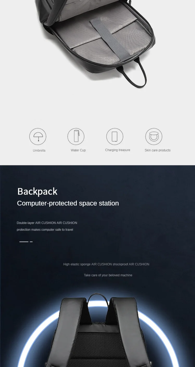 Wasserdichter Rucksack mit großer Kapazität für Herren, Computer-Rucksack, kontrollierte erweiterbare Tasche, Sport und_voghion.com