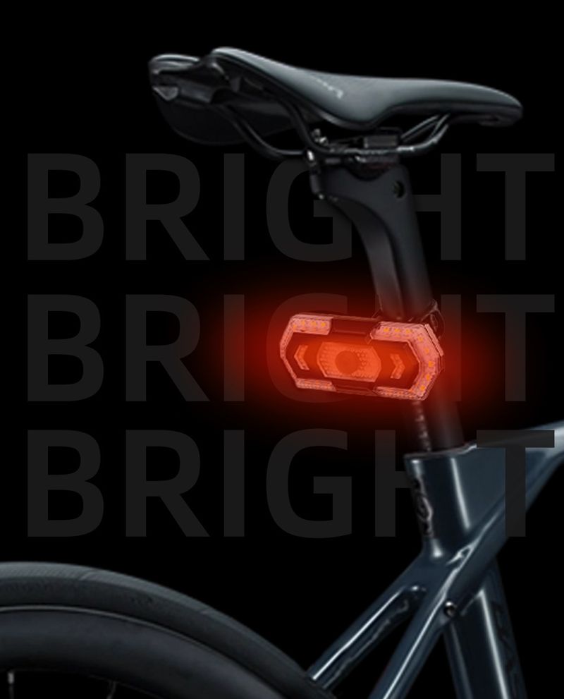 Feu arrière de vélo à 40 LED avec klaxon et voyant d'avertissement, télécommande, charge USB, étanche, haute luminosité_voghion.com