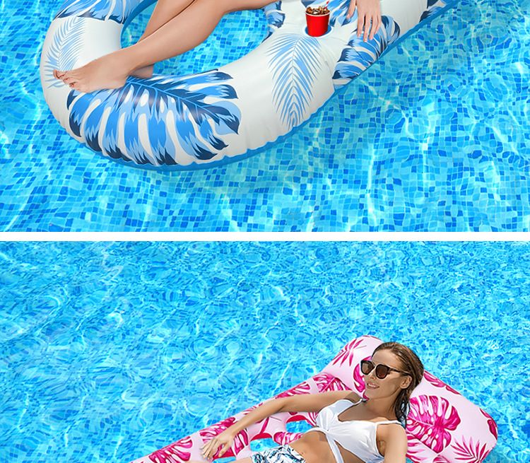 Aufblasbare Schwimmliege - Klappbare Rückenlehne mit Mesh-Netz für Pool, See & Strand_voghion.com