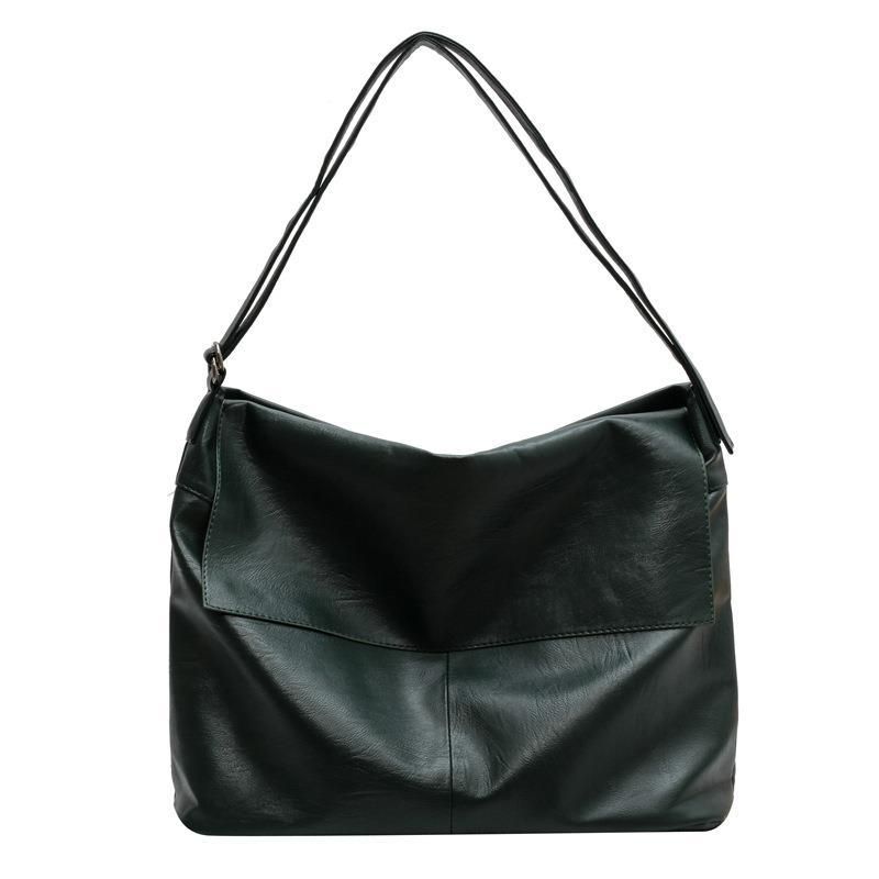 Borsa a tracolla da donna, casual, semplice, in morbida pelle, grande capacità_voghion.com