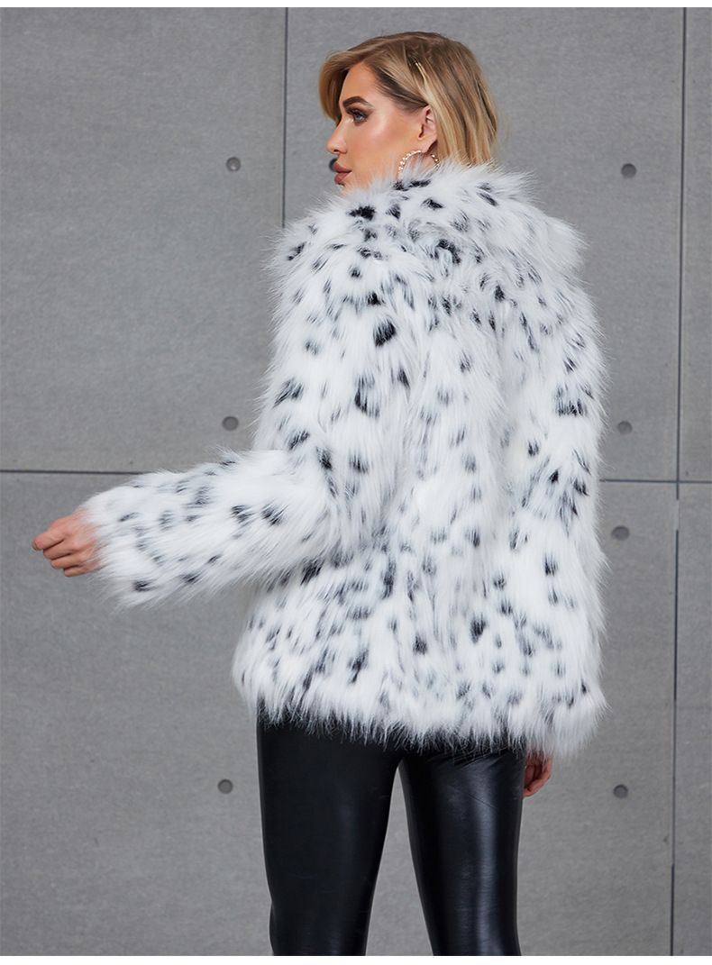 Damenmode-Luchs-Leopardenfell-Mantel mit warmem Revers und Fuchspelzimitat_voghion.com