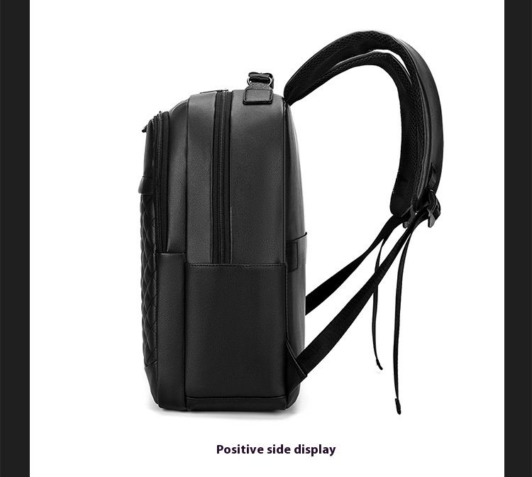 Zaino da lavoro in pelle PU Zaino da uomo impermeabile Zaino per computer semplice multifunzionale alla moda_voghion.com