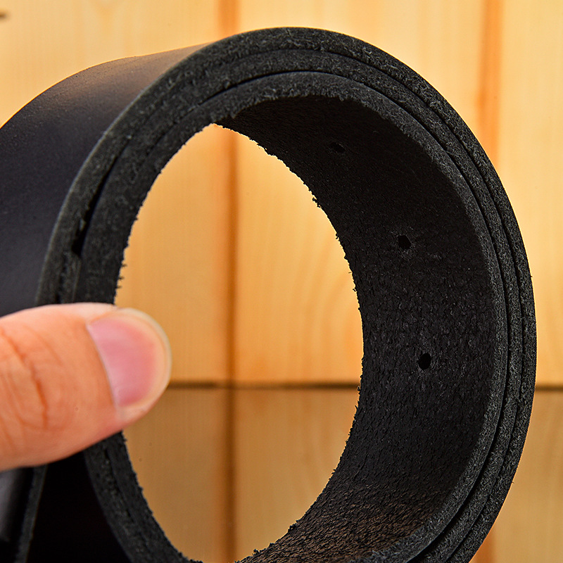 Head layer cowhide with without buckle, genuine leather men's belt style 3.8 wide body_voghion.com