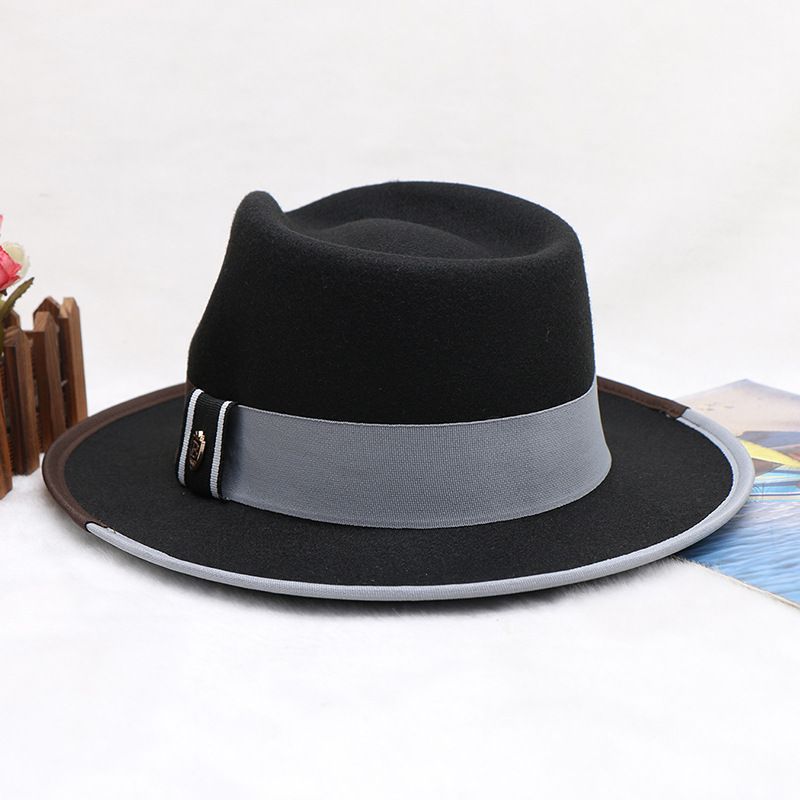 Męski i damski wełniany kapelusz jazzowy w stylu vintage, filcowy kapelusz w stylu brytyjskim, jesienno-zimowy_voghion.com
