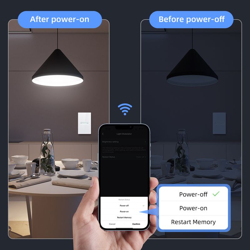 Interruttore dimmer intelligente WiFi AVATTO, design con scanalature, telecomando APP Tuya, funziona con Alexa Google Home_voghion.com