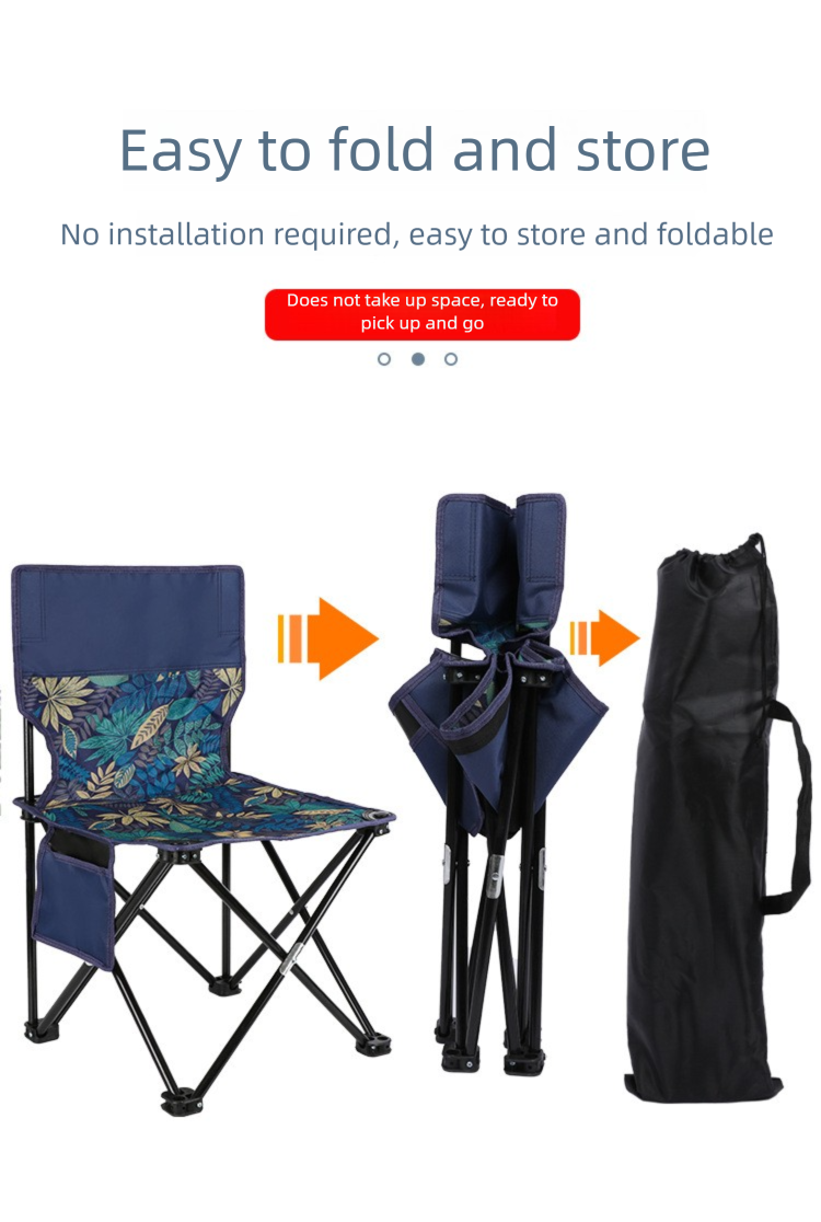 Sgabello da campeggio portatile per esterni, da pesca, con schienale, sedia pieghevole per picnic, viaggi e tempo libero_voghion.com