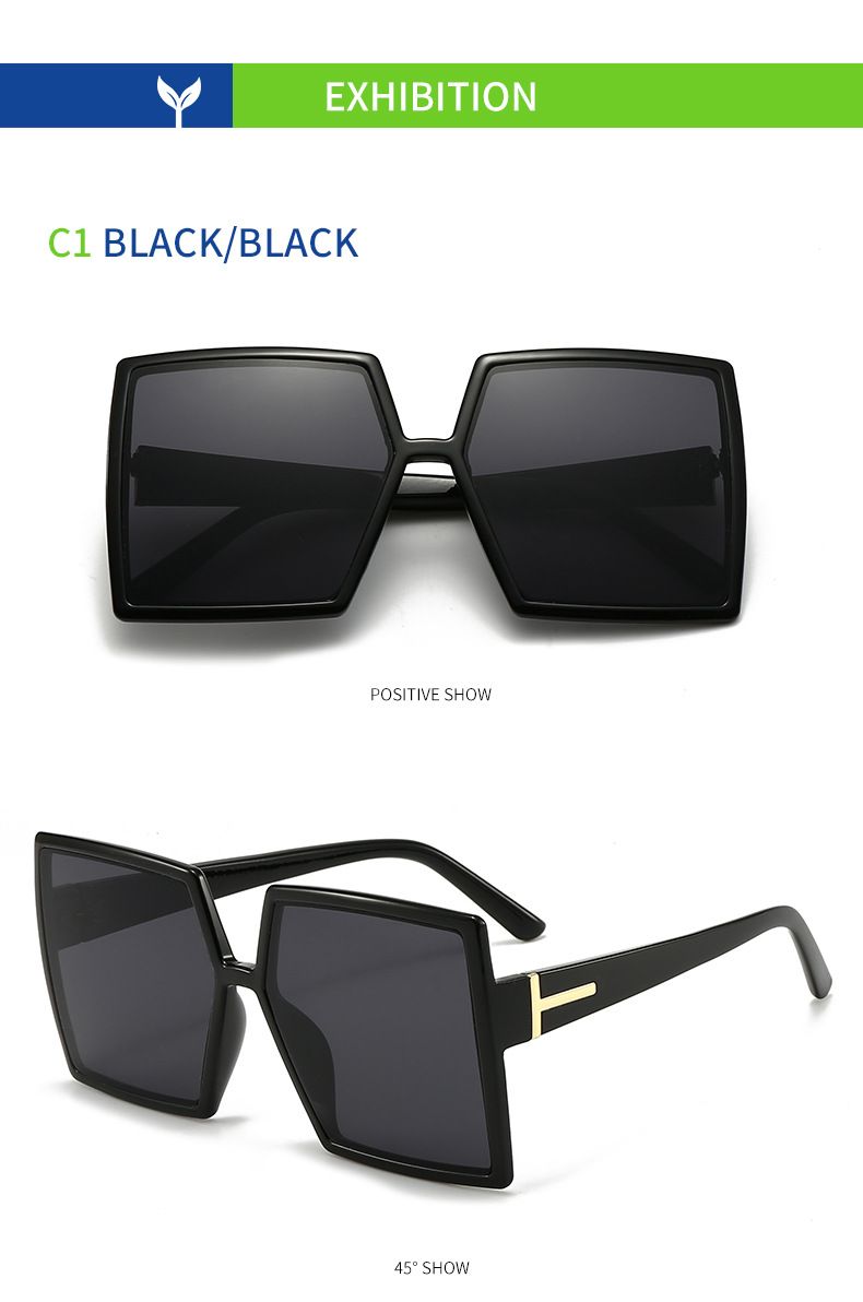 Lunettes de soleil pour femmes, monture carrée colorée, style rétro, polyvalentes et tendance_voghion.com