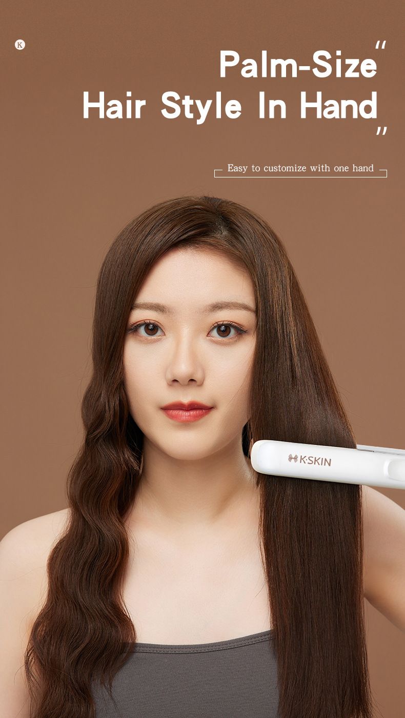 Mini chapinha e modelador de cachos K-Skin - chapinha 2 em 1 para cabelos lisos e ondulados (tamanho para viagem, tecnologia iônica, aquecimento rápido, controle do frizz)_voghion.com