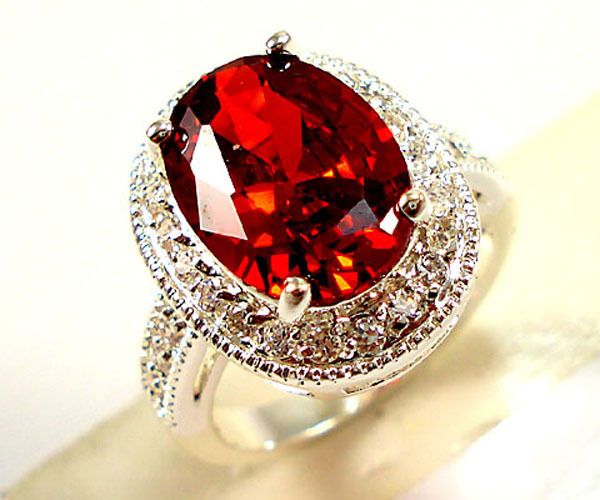 Elegante anello da donna in corindone rosso con grande zircone, gioiello alla moda, per feste_voghion.com