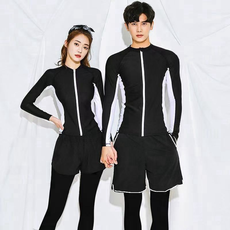 Novo conjunto de maiô masculino de secagem rápida com proteção solar para casal, manga comprida e calça comprida para mulheres, surfe, mergulho com snorkel_voghion.com