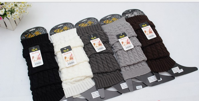 Korean Women's Autumn And Winter New Knitted Foot Covers Eight Fried Dough Twists Pattern Pile Socks Woolen Warm Leg_voghion.com
