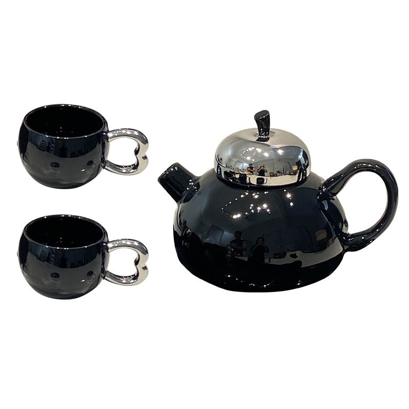 Home Furniture High value ceramic water set tea set simple creative home living room entertaining drinking water cup kettle teapot teacup_voghion.com
