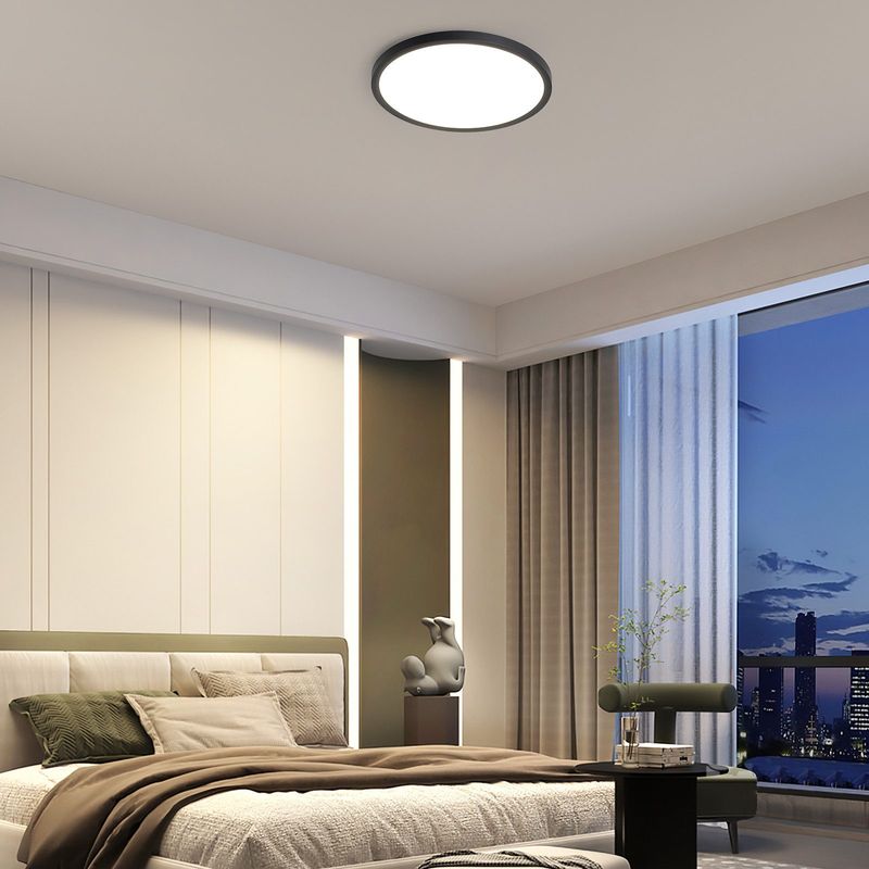 Glitzerlife Deckenlampe LED Deckenleuchte Flach - Ø30cm Badezimmerlampe Dimmbar Küchenlampe Rund Schlafzimmerlampe 24W Weiß Deckenbeleuchtung Für Flur_voghion.com