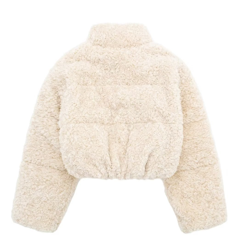 Women's fleece short slim-fit padded jacket jacket_voghion.com