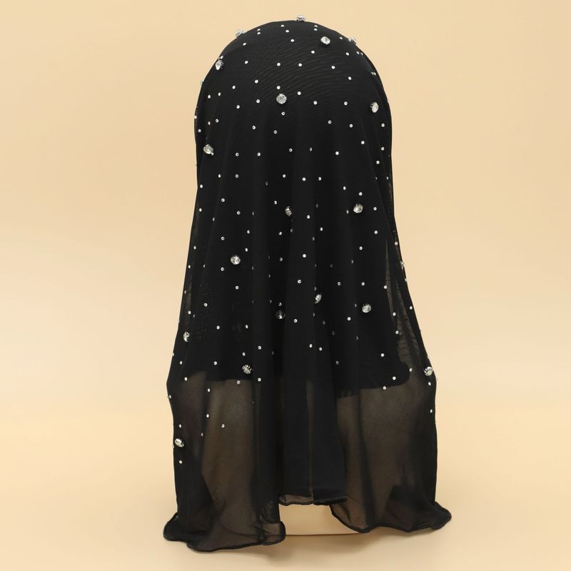 Vrouwen Hijab hete verkoop vrouwen effen kleur chiffon nagel diamant hete diamant sterren zachte rand pullover hoofddoek sjaal_voghion.com