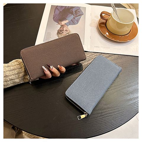 Produttori di borse da donna, portafoglio in tela, borsa a mano con cerniera semplice e lunga da donna, grande capacità, borsa per cellulare alla moda_voghion.com