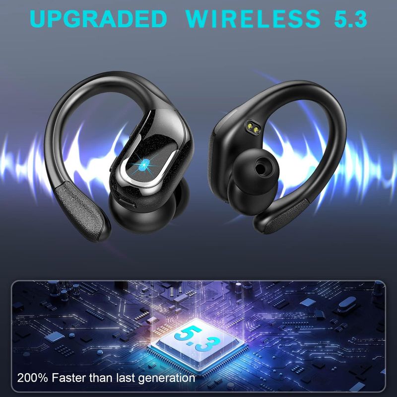Căști wireless, căști intraauriculare wireless pentru alergare cu microfon ENC cu anulare a zgomotului, căști cu bas 3D, apeluri clare, anulare a zgomotului - Serviciu/Timp liber_voghion.com
