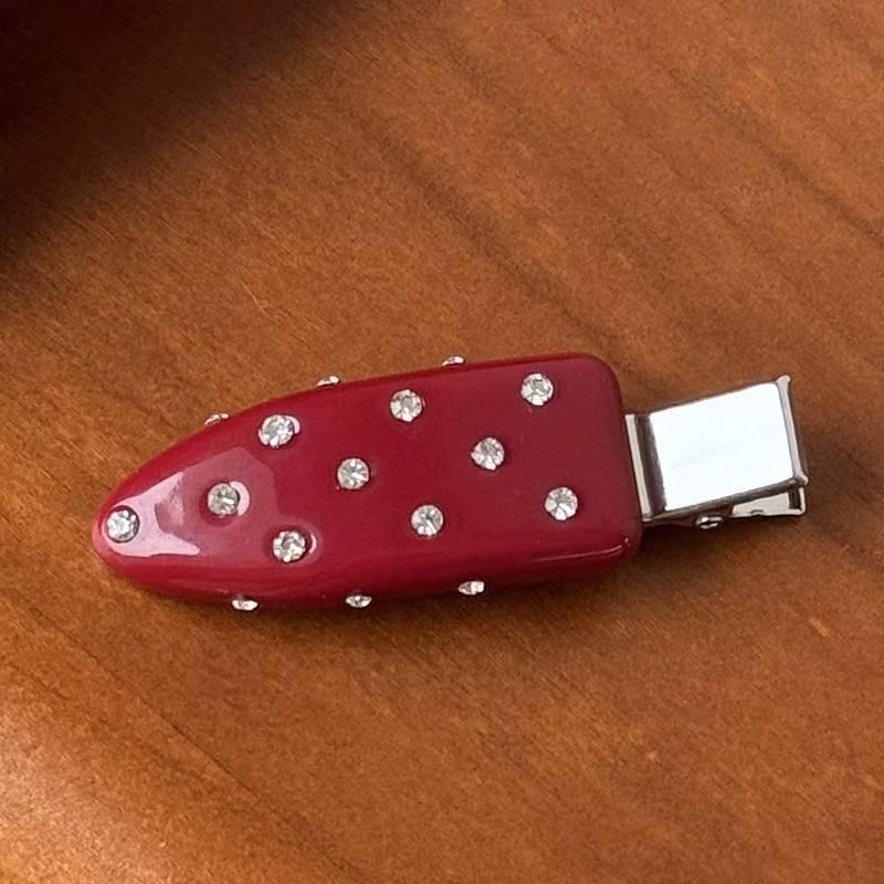 Horquilla para el pelo con flequillo lateral, textura sin costuras, con forma de pico de pato y diamantes de imitación de colores_voghion.com
