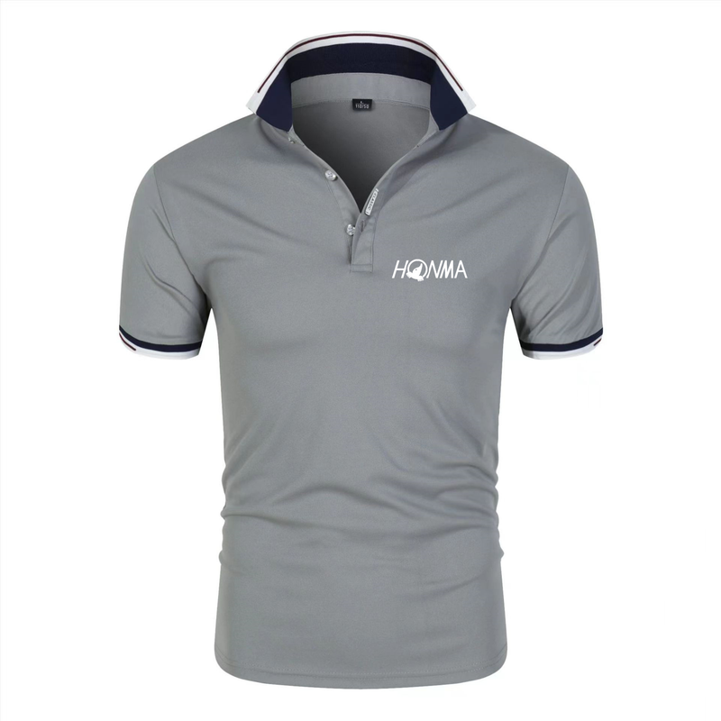 2023 New Golf Polo Collar Sports Casual Short Sleeve polo shirt Summer Print Men's Stand Collar polo shirt Fashion_voghion.com