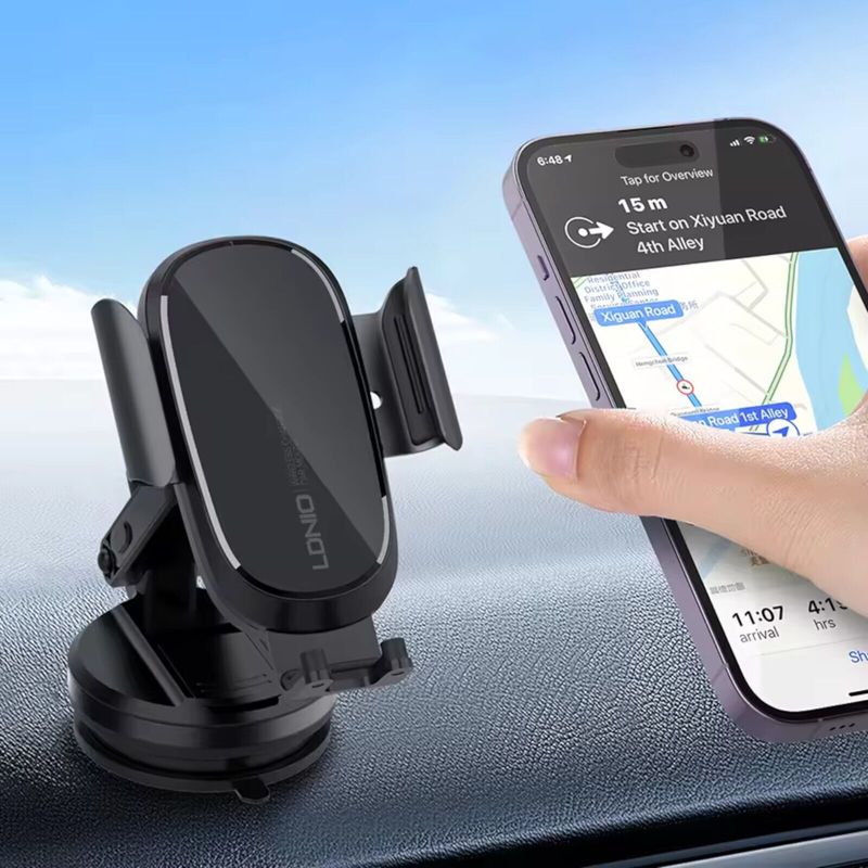 Car Phone Holder Wireless Charger 15W Dashboard Windscreen Mount Universal MA21_voghion.com