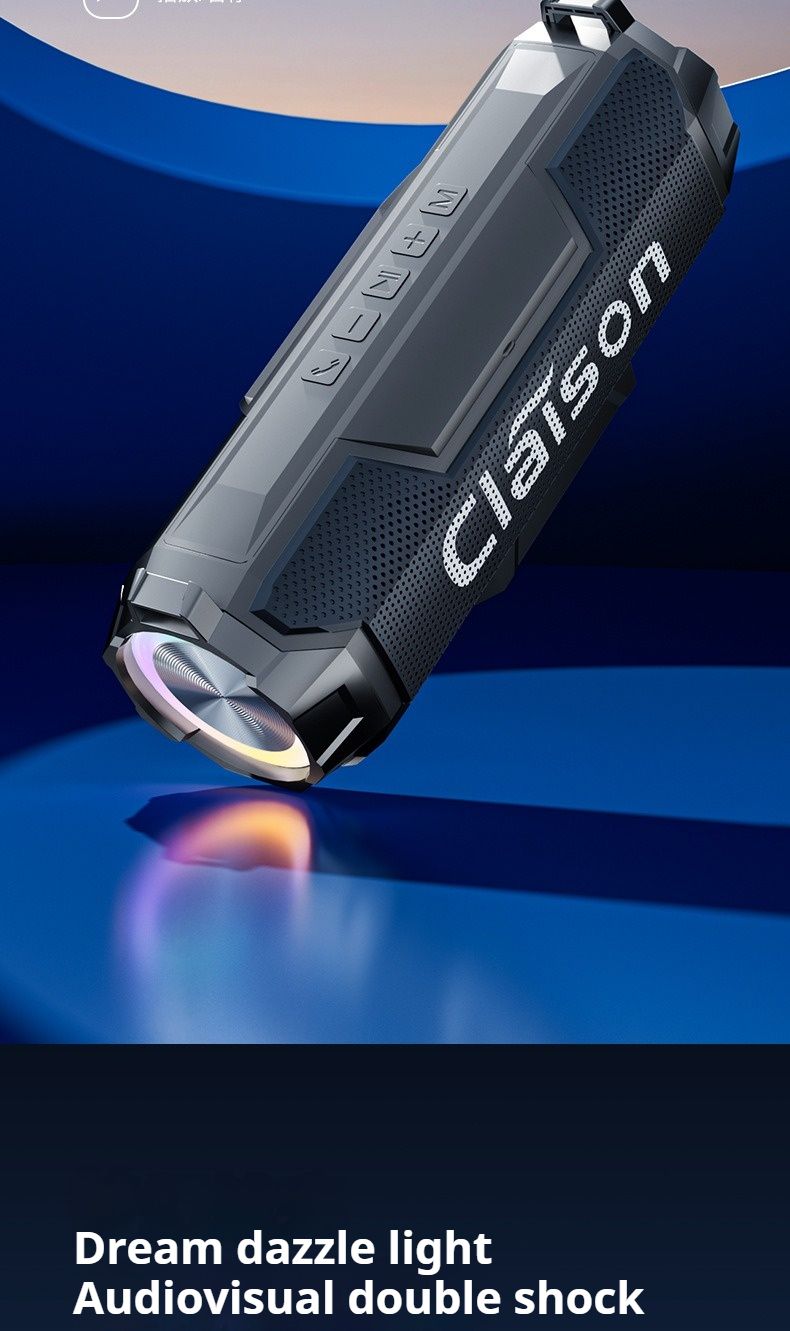Caisson de basses 30 W, lumière colorée, sans fil, Bluetooth 5.3, son stéréo, portable, fête familiale, karaoké, boombox, étanche_voghion.com