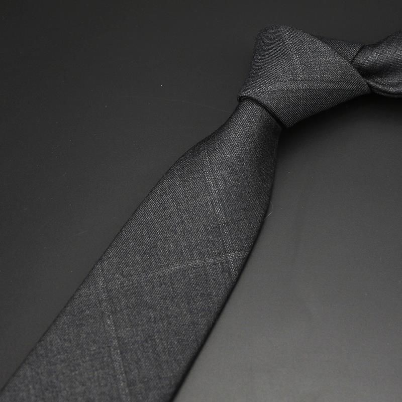 Cravatta da uomo formale, professionale, da 7,5 cm, a quadri grigi, a righe blu, basic, versatile, casual per studenti_voghion.com