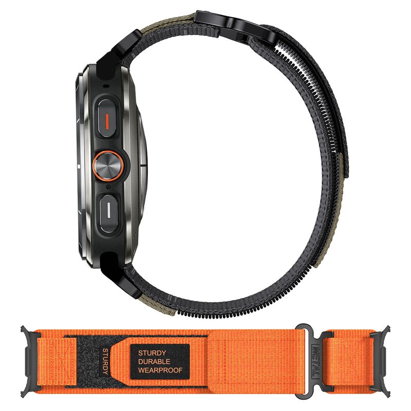 Velegnet til Samsung Galaxy Watch Ultra Metal Connector Velcro Sports Nylon Loop Flettet Rem_voghion.com