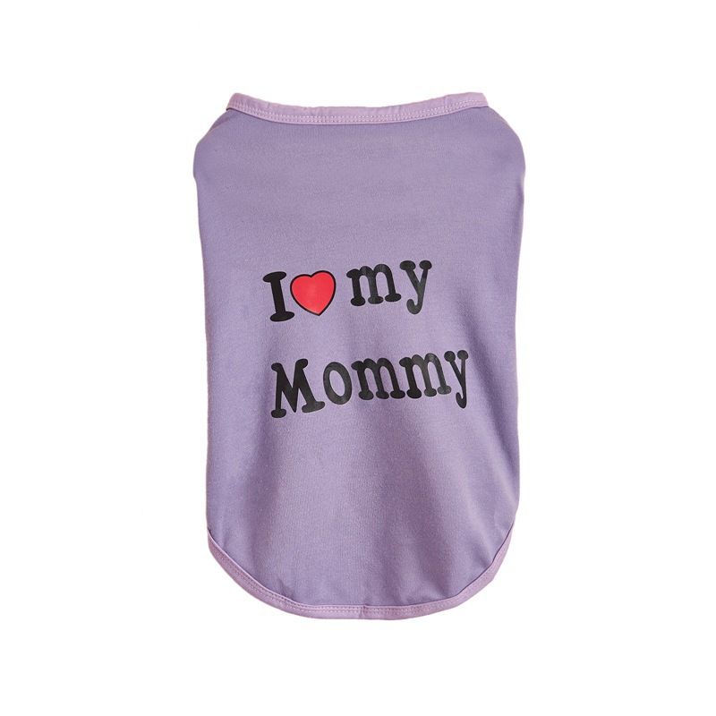 Summer Thin Cool Air Conditioning Multi-color Classic Style I Love Mom And Dad Vest Pet Supplies Two-legged Clothes_voghion.com