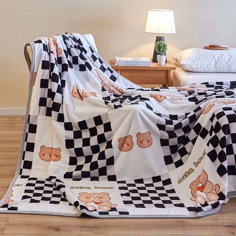 Class A Thick 2025 New Printed Autumn Winter Warm Flannel Bed Sheet Coral Fleece Pet Blanket_voghion.com