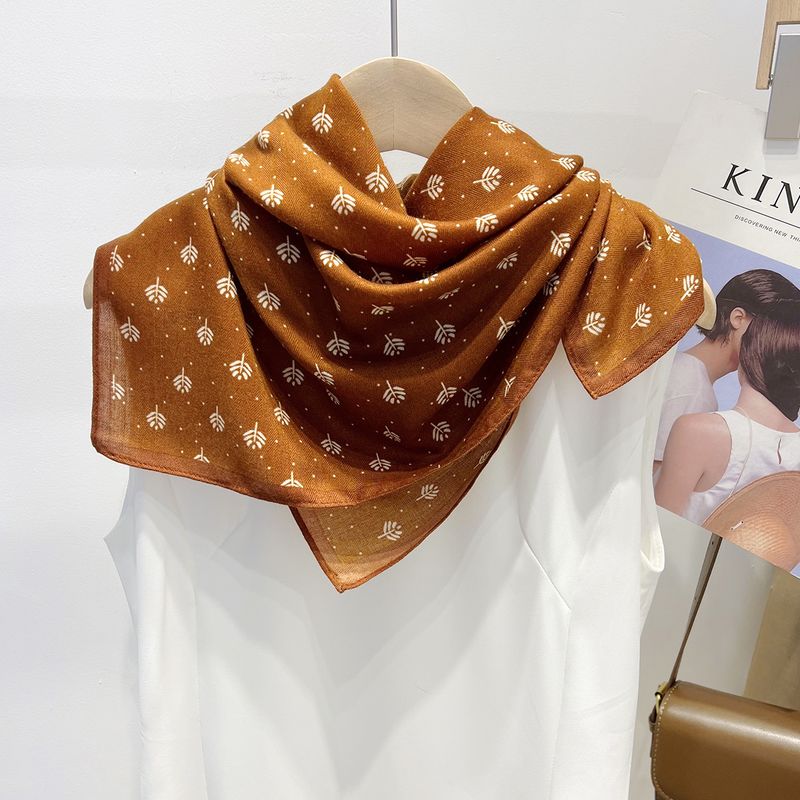 Floreale artistico giapponese per le donne, moda coreana in cotone e lino autunno e inverno piccolo quadrato sca, professionale_voghion.com