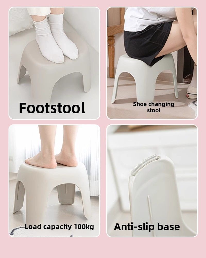 Verdickter Hocker für den Heimgebrauch, Couchtisch für das Wohnzimmer, kleiner, robuster Hocker für Erwachsene, Schuhwechselstuhl für das Badezimmer_voghion.com