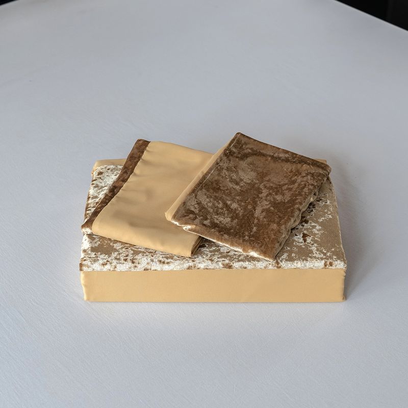 Hometextiel beddengoed driedelige fluwelen patchwork effen kleur dekbedovertrekset_voghion.com