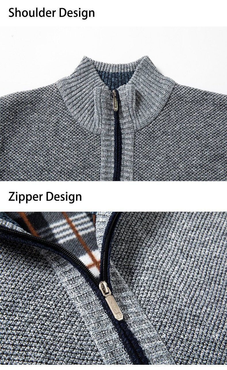 "Herren-Strickjacke mit Fleecefutter – Übergroßer Winterpullover mit Stehkragen (M-3XL, 12 Farben)"_voghion.com