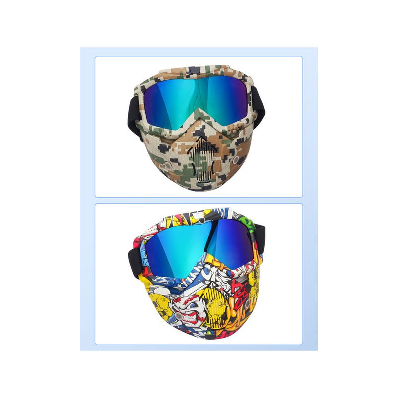 Harley Riding Water Transfer Pattern Halloween Skull Mask Detachable Windproof Sand Helmet_voghion.com