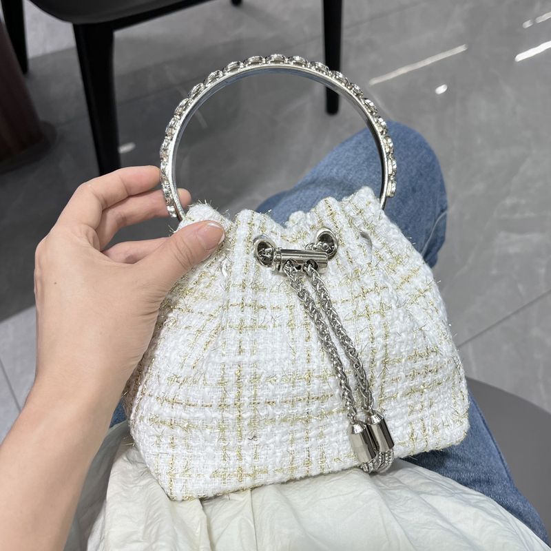 Damentaschen Metallring Handtaschen One Shoulder Kleine Chanel Style Nizi Abendtasche Damentasche_voghion.com