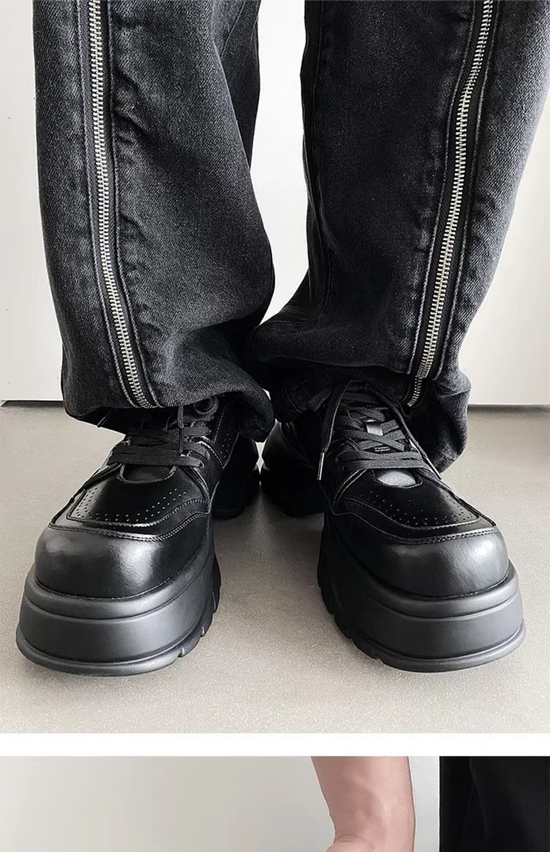 Weiche Unterseite, atmungsaktiv, 7 cm größer, schicker Sport-Derby, farblich passend, dicke Sohle, für Männer und Frauen, Freizeitschuhe für Papa_voghion.com