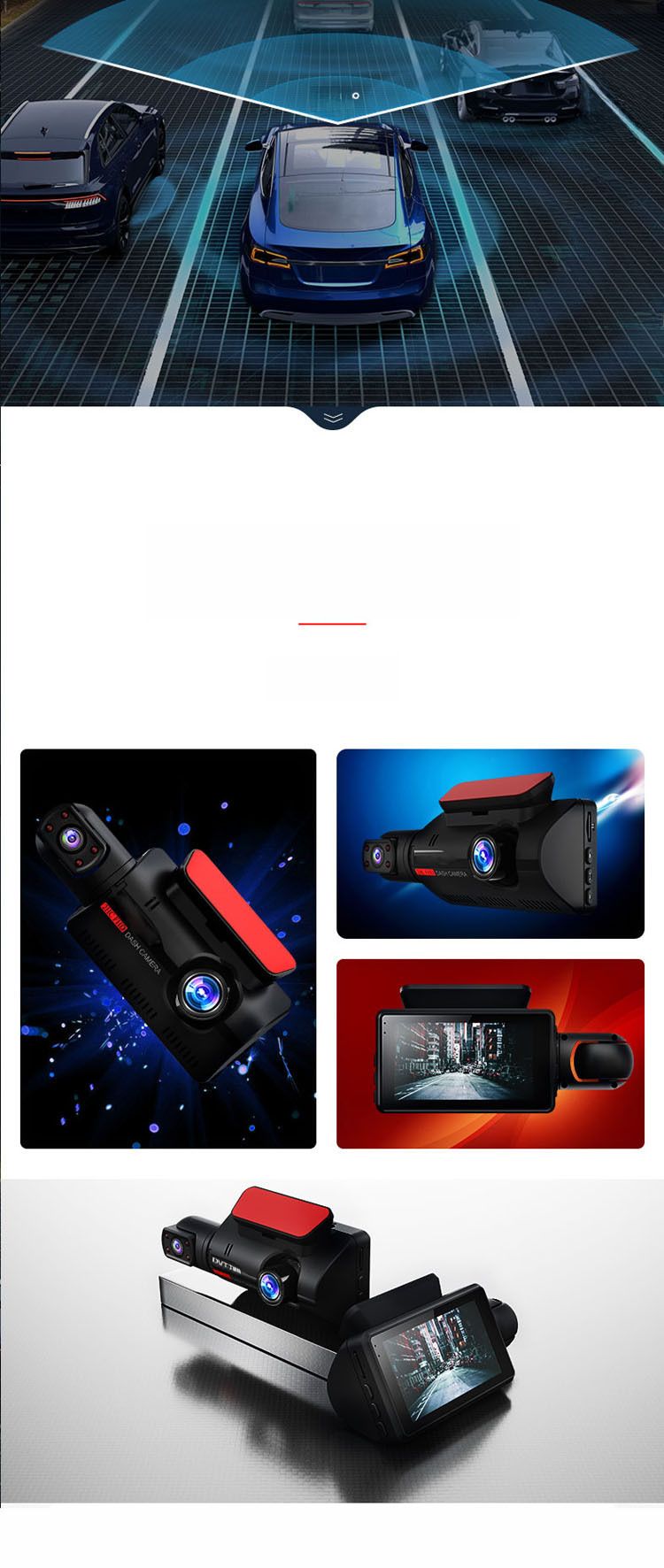 WiFi cep telefonu ara bağlantısına sahip 360 derece HD 1080 sürüş kaydedici araba ön araba çift lens dönebilir_voghion.com