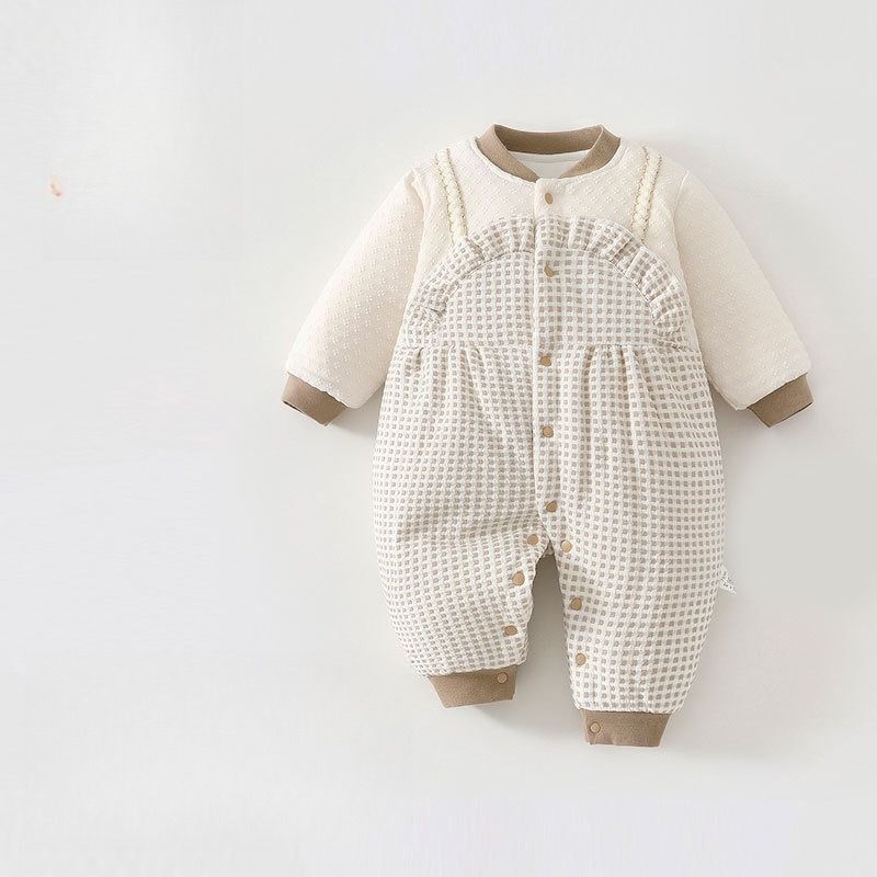 Babykleidung mit kleinem Blumenmuster, Neugeborenen-Body aus 120 g Baumwolle, Baby-Kletterkleidung, Baby-Mönchskleidung, Ha-Kleidung_voghion.com